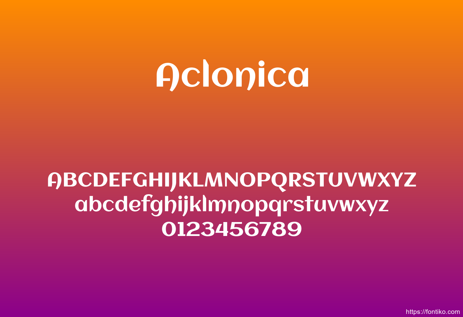 Aclonica font