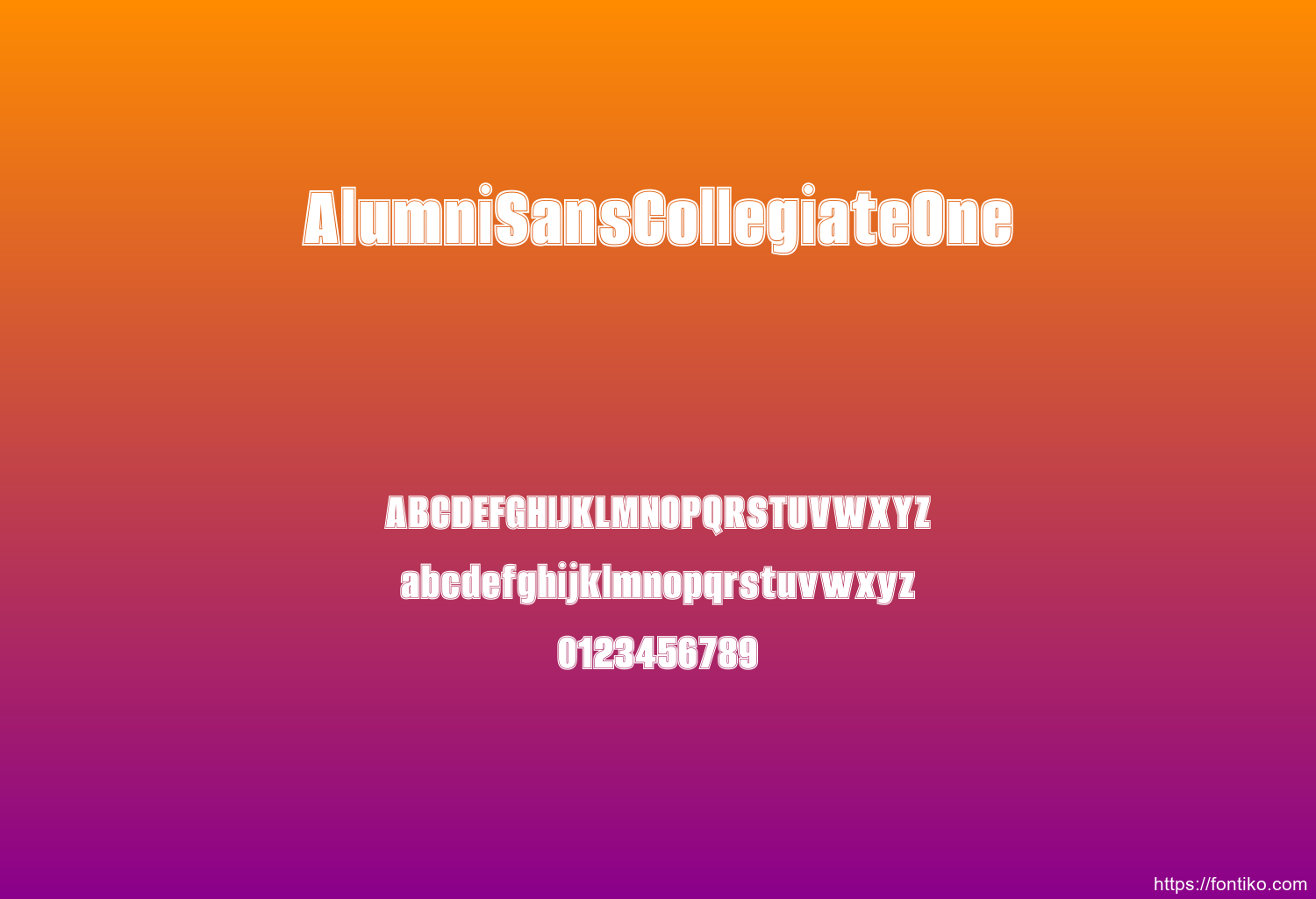 AlumniSansCollegiateOne font