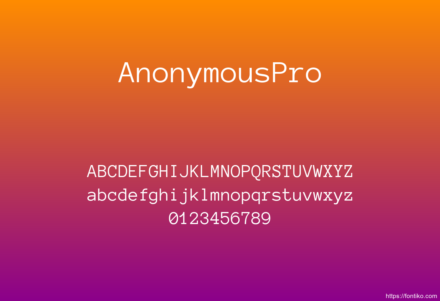 AnonymousPro font