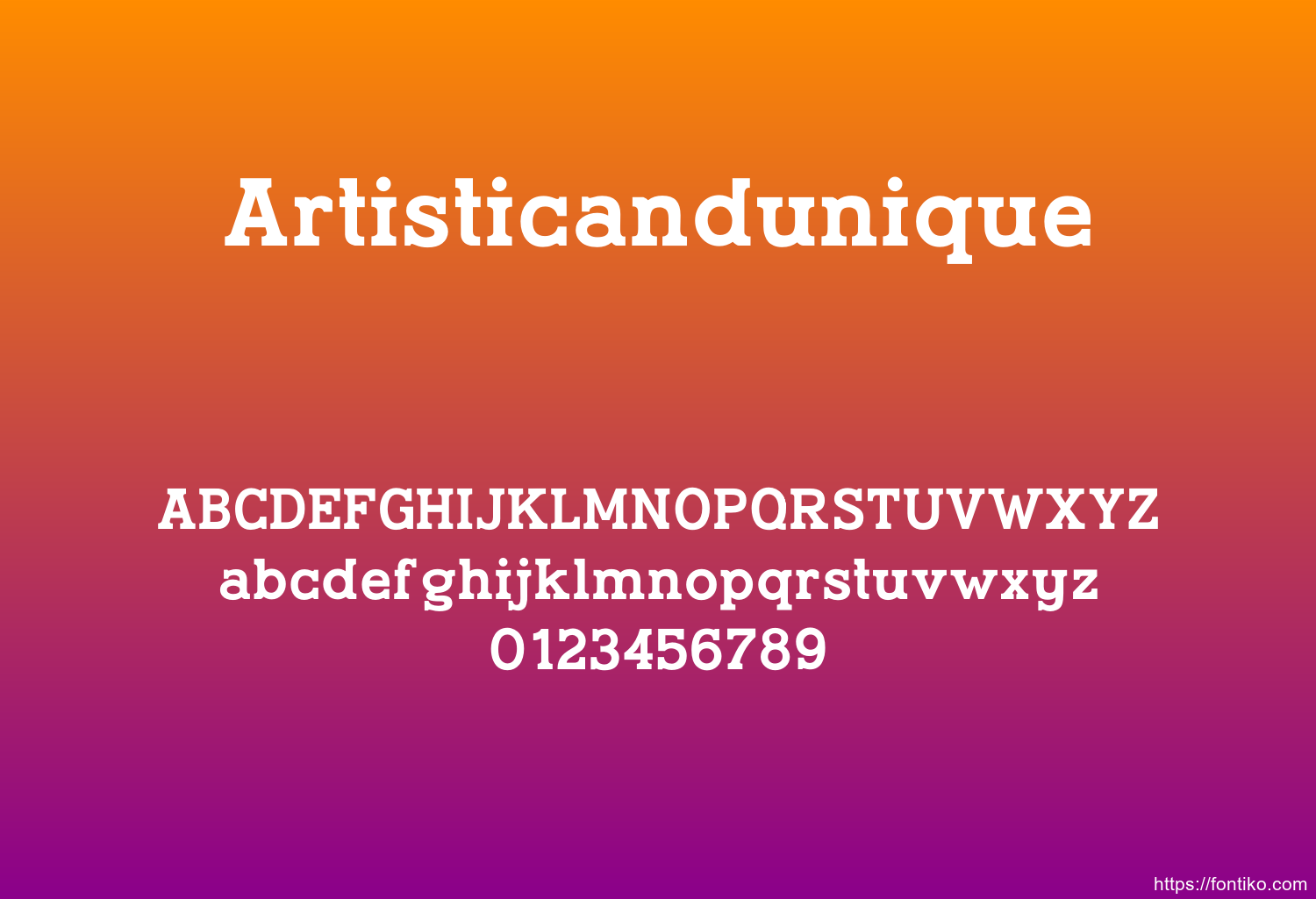 Artisticandunique font