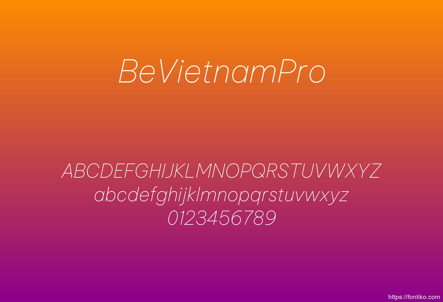 BeVietnamPro font