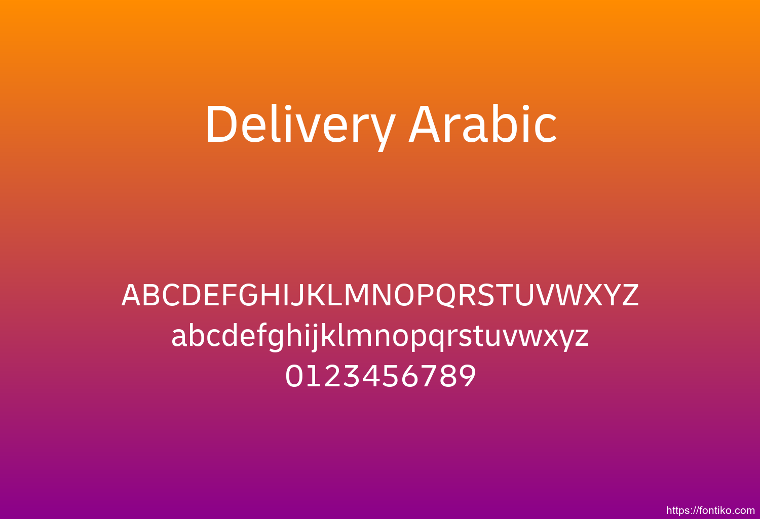Delivery Arabic font