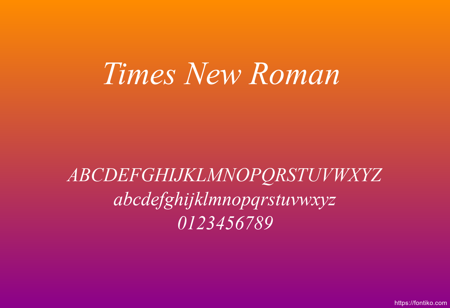 Times New Roman  font