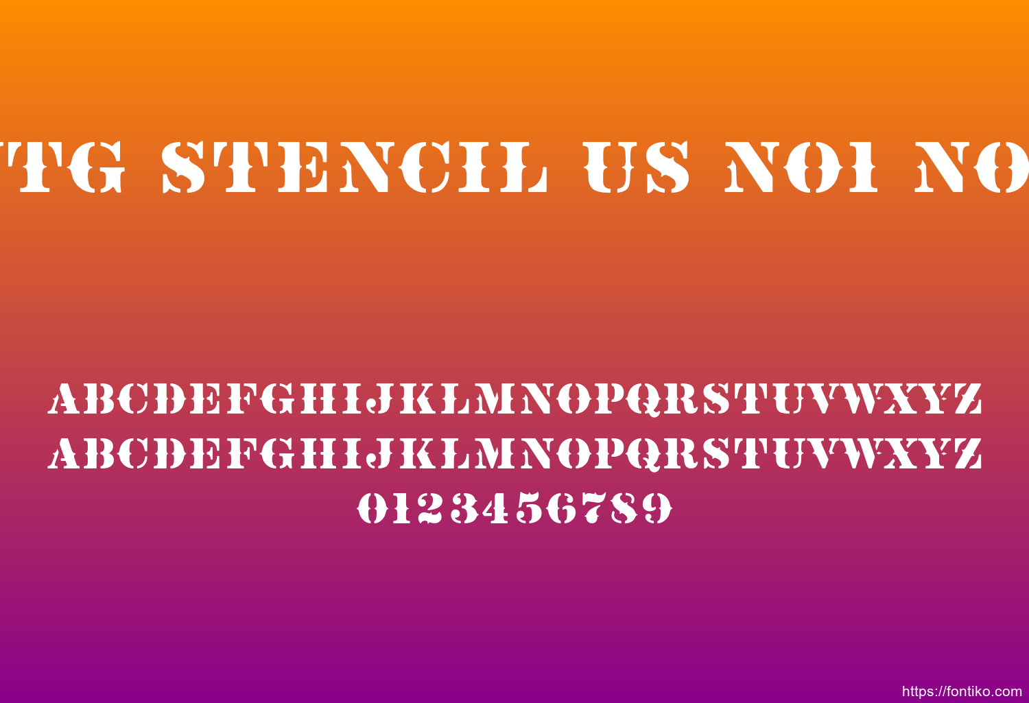 Vtg Stencil Us No1 No2 font